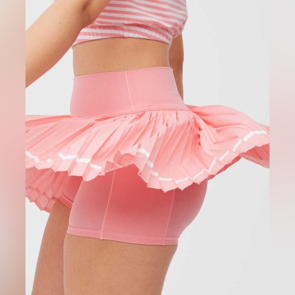 Aerie Offline All Aces pleated mini tennis skirt skort shorts light pink Large L - Picture 5 of 6
